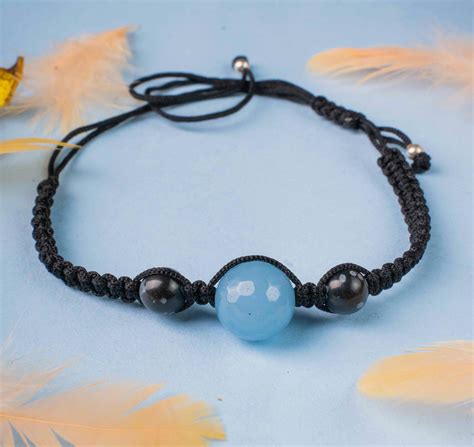 Beaded Black and Blue Turquoise Cord Bracelet – VerveJewels