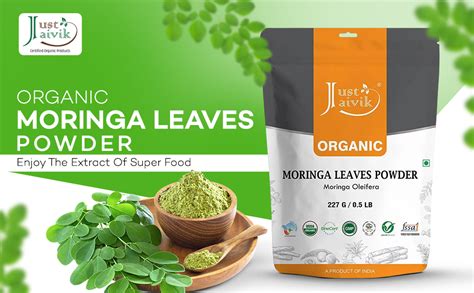 Buy Just Jaivik Organic Moringa/Moringa Oleifera Powder - 227-g | USDA ...