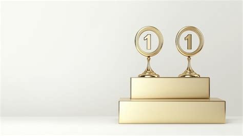 Gold winner podium with two first place trophies | Premium AI-generated ...