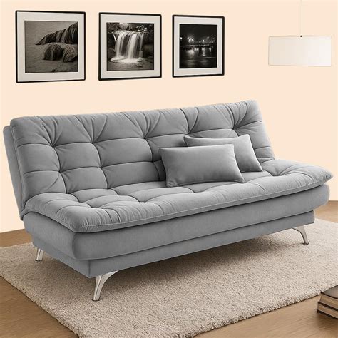 Sleepify Agel 3 Seater Fabric Sofa Cum Bed Set with 2 Cushions, Best ...