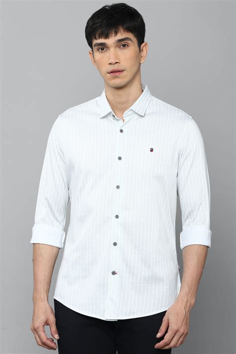 Buy Men White Smart Fit Stripe Full Sleeves Casual Shirt Online ...