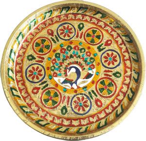 SK Craft Decorated Designer Rajasthani Meenakari Peacock Art Pooja ...