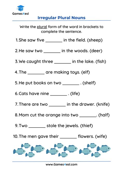 Irregular Plural Noun Worksheet Singular And Plural Nouns Grammar