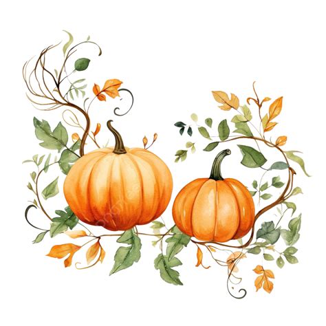 Pumpkin With Vine PNG, Vector, PSD, and Clipart With Transparent ...