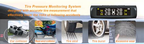 Skyshop® Solar External TPMS Car Tyre Pressure Monitoring System with 4 ...