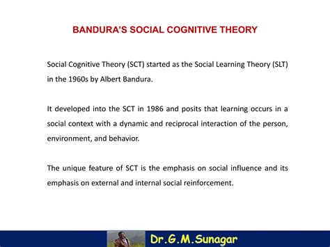 ALBERT BANDURA’S SOCIAL COGNITIVE THEORY | PPTX