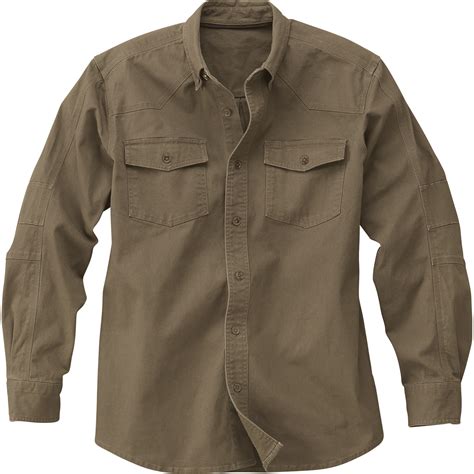 Gravel Gear Men's Flex Wear 8.75-Oz. Canvas Work Shirt - Dark Stone ...