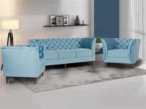 Buy Watson 3 1 1 Sofa Set In Premium Velvet Fabric - GetMyCouch