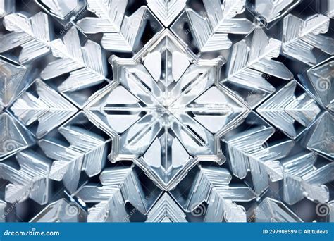 Geometric Pattern of a Snowflake Under the Microscope Stock Image ...