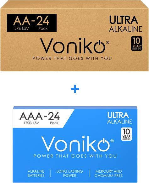 Amazon.com: Voniko - Premiun Grade Alkaline Batteries - AA Battery 24 ...