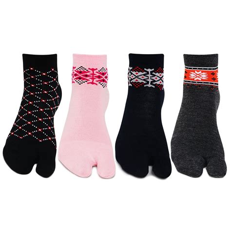 Bonjour Women's Secret Woolen Ankle Length Thumb Socks Pack of 4, Free ...