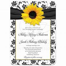 black white and yellow wedding invitations wedding invitation sunflower damask black white yellow black white and yellow wedding invitations wedding invitation sunflower damask black white yellow