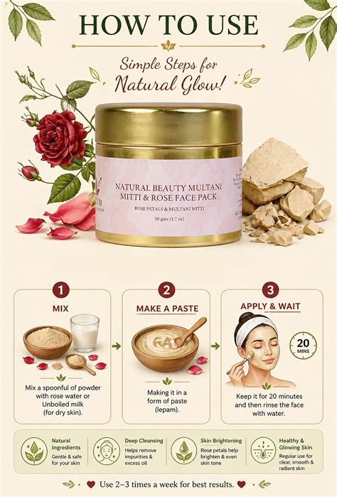 Buy Natural Multani Mitti & Rose Face Pack Online | URTTH by Tjori – TJORI