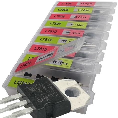 EEEEE 10 Values 50 Pcs Linear Voltage Regulator Positive External ...