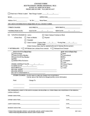 Change Form South Jersey Shore Regional Mls - Lazyhead.net - Lazyhead ...