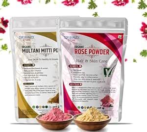 TQS Organic Rose & Multani Mitti Face Pack Powder For Skin Brightening ...
