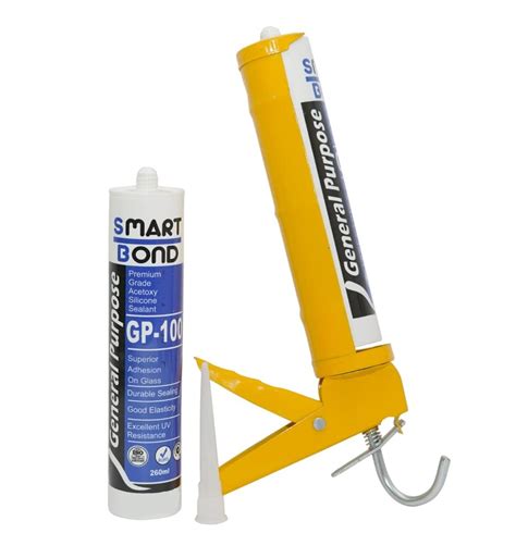 Smart Bond GP 100 Premium Silicone Sealants With Applicator Gun - CLEAR ...