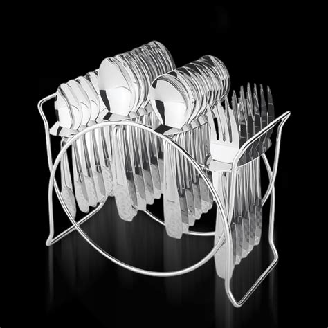 Stainless Steel Cutlery Set With Elegant Storage Stand (24 Pc) – i m b ...