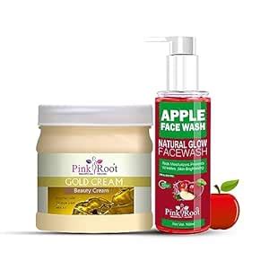 Pink Root Apple Oil Balancing Face Wash 100ml with Gold Cream Beauty ...