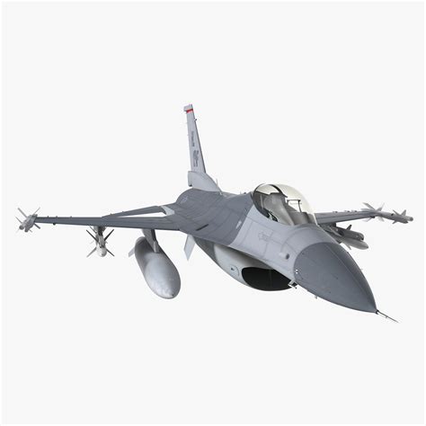3D Fighter F-16 with Missile Launcher LAU-129 Rigged for Maya model ...