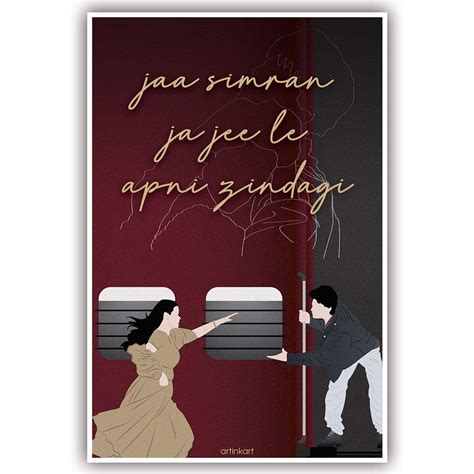 ArtinKart Vintage Bollywood Poster Funny Quote Ja Simran Ja DDLJ ...