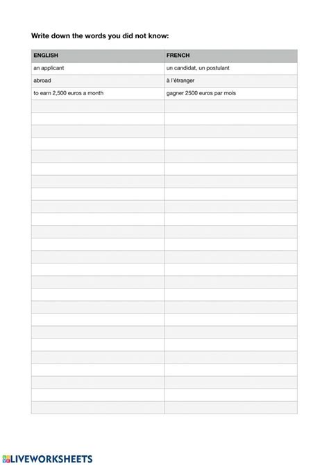 Job Interview Dialogue Worksheet 的图像结果