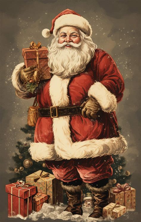 Vintage Santa Art Free Stock Photo - Public Domain Pictures