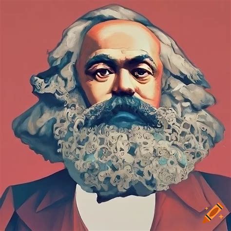 Intense portrayal of Karl Marx on Craiyon