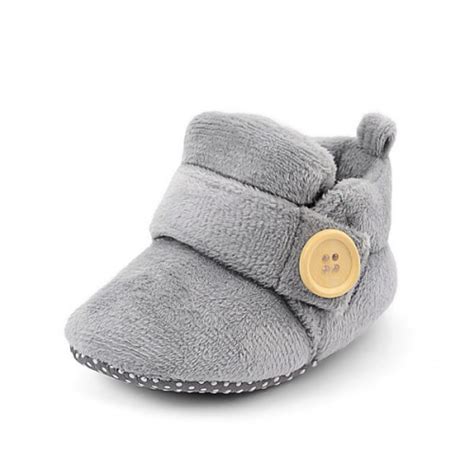 Velvet Soft Base Grey Baby Booties Online-Basics21.in
