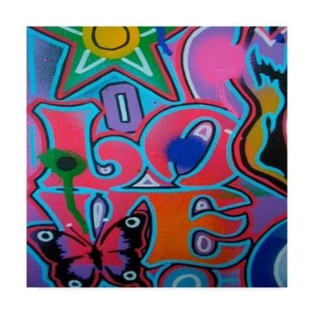 Trademark Fine Art Abstract Graffiti 'Love' Canvas Art, 18x18 ALI24199 ...