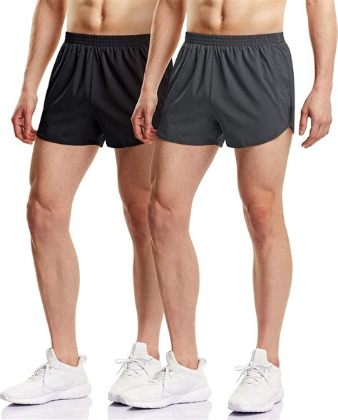 ATHLIO 1 or 2 Pack Men's Running Shorts, 3 Inch Quick Dry Mesh Athletic ...