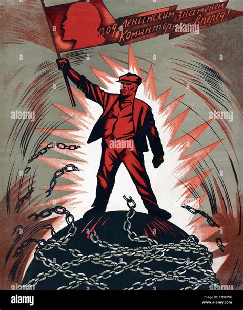 Soviet Russian propaganda poster. 1929 Stock Photo, Royalty Free Image ...