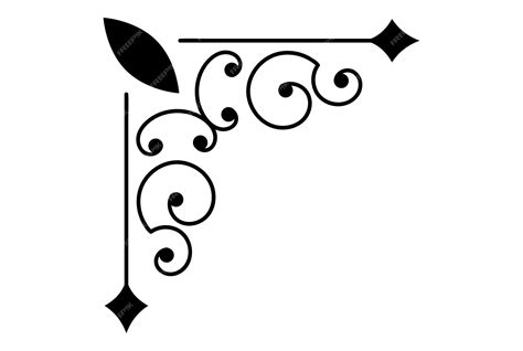 Premium Vector | Corner ornament wedding ornamental design element flourish vector silhouette art
