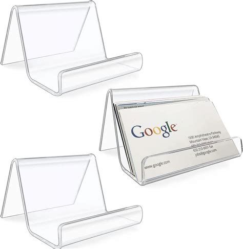 3 pcs Acrylic Business Card Holders, lyfLux Desktop Transparent ...