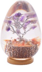 Abn Traders Amethyst Stone Egg Tree Vastu Gamstone Decorative Showpiece ...