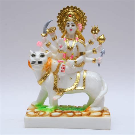 Buy S patnaik Gold Plated Durga Maa Murti Sherawali MATA Devi Idol ...