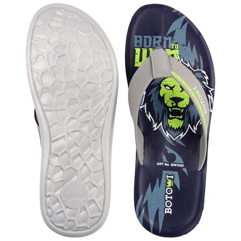 BOTOWI Men's Slipper - BW3502 Blue Grey – Walkaroo Footwear