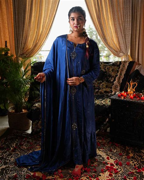 Royal Blue Hand Embroidered Suit Set - Suits Design for Women ...
