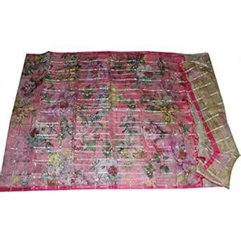 Buy Aura Handlooms and Crafts Women's Banaras Lenin Silver Zari Checks ...