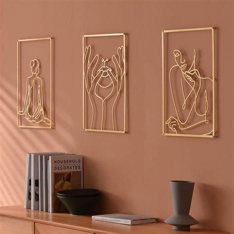 Buy DeaTee Gold Metal Wall Decor, Real Metal Minimalist Wall Art ...
