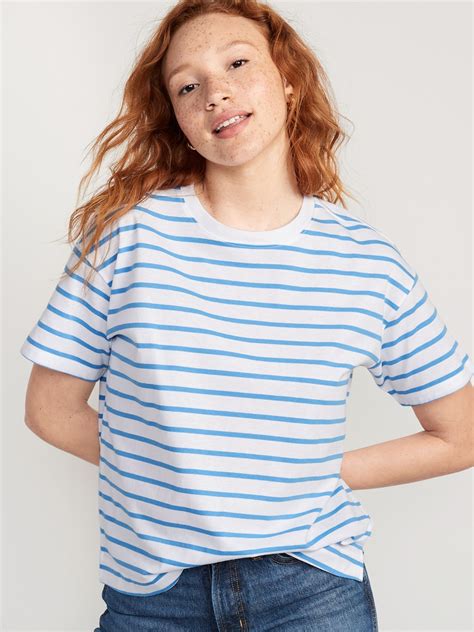 Vintage Striped Drop Shoulder T-Shirt for Women | Old Navy