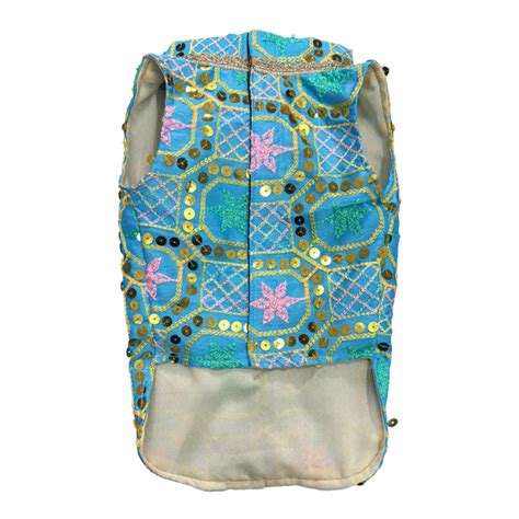Pawsindia Traditional Nawabi Sky Blue Embroidered Kurta for Cats | Eth