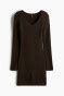 Rib-knit bodycon dress - Black - Ladies | H&M IN