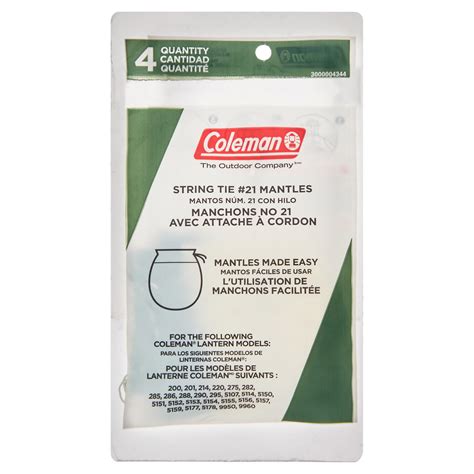 Coleman String Tie #21 Mantles for Fueled Camping Lanterns, 4 Count ...