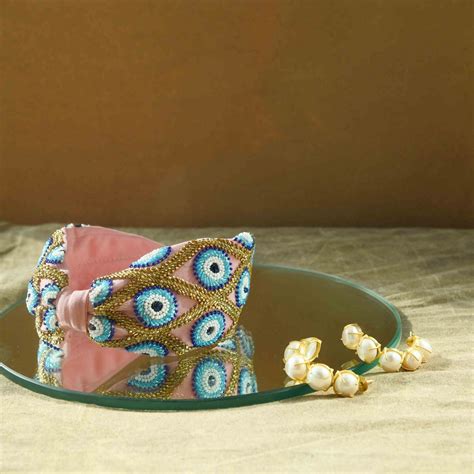 Betty Cooper Embroidered Headband in Blue - Evil Eye – Elaa