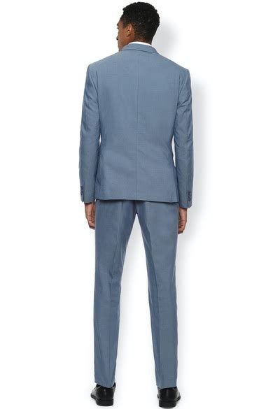 Buy Men Blue Textured Super Slim Fit Party Two Piece Suit Online ...