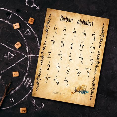 Theban Alphabet Digital Download, Printable PDF A4 + US Letter Witch ...