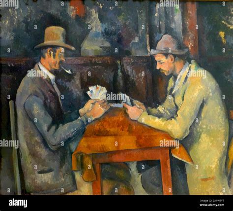Les joueurs de cartes (The Card Players), by Paul Cézanne Stock Photo ...