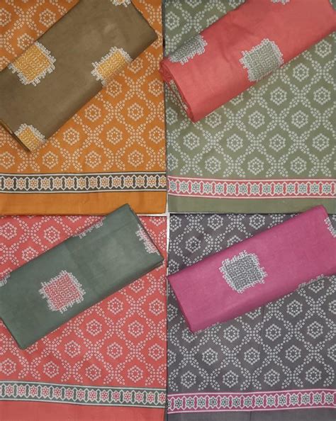 Radhika 4 Cotton Designer Exclusive Colour Matching Suit: Textilecatalog