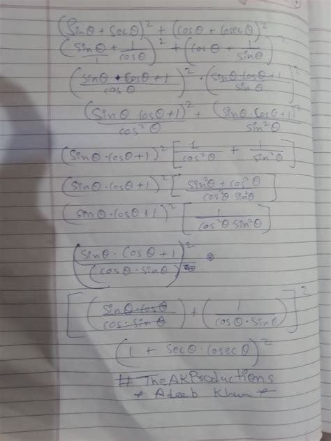 ( sin theta + sec theta ) whole square + ( cos theta + cosec theta ...